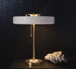 Lampe à poser, Revolve, blanc, laiton, Ø35cm, H42cm - Bert Frank