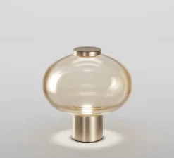 Lampe à poser, Riflesso LT 1, or satiné, LED, 2700K, 1400 lm, Ø11cm, H35cm - Vistosi