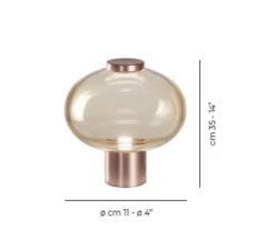 Lampe à poser, Riflesso LT 1, or satiné, LED, 2700K, 1400 lm, Ø11cm, H35cm - Vistosi