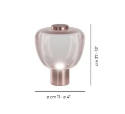 Lampe à poser, Riflesso LT 3, rose satiné, LED, 2700K, 1400 lm, Ø11cm, H37cm - Vistosi