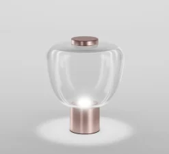 Lampe à poser, Riflesso LT 3, rose satiné, cristal, LED, 2700K, 1400 lm, Ø11cm, H37cm - Vistosi