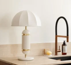Lampe à poser, Rosalie, crème, Ø36cm, H60cm - COSIN
