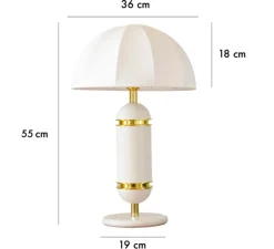 Lampe à poser, Rosalie, crème, Ø36cm, H60cm - COSIN