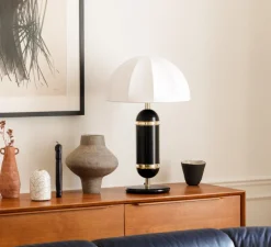 Lampe à poser, Rosalie, noir, Ø36cm, H60cm - COSIN