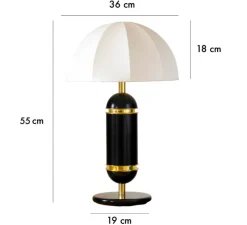 Lampe à poser, Rosalie, noir, Ø36cm, H60cm - COSIN