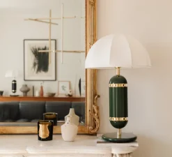 Lampe à poser, Rosalie, vert, Ø36cm, H60cm - COSIN