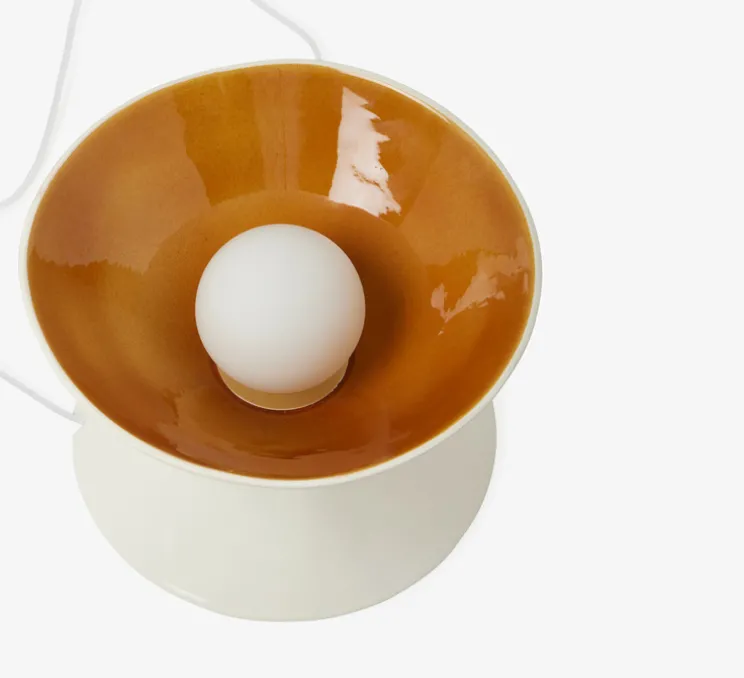 Lampe à poser, Sablier, écru, fauve, Ø28,5cm, H19cm - Sarah Lavoine