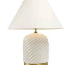 Lampe à poser, Savona, blanc, laiton, L58cm, H66cm - Eichholtz