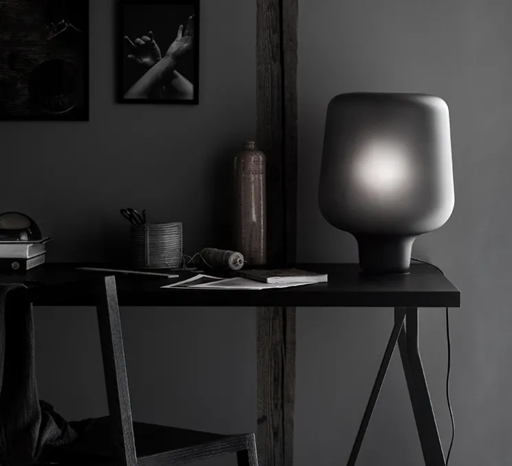 Lampe à poser, Say My Name, gris fumé matt, Ø28cm, H42cm - Northern