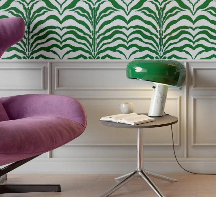 Lampe à poser, Snoopy, métal vert et marbre blanc, Ø39,4cm, H36,9cm - Flos