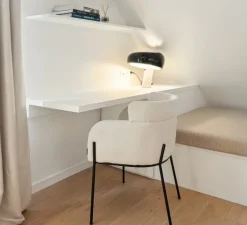 Lampe à poser, Snoopy, métal noir et marbre blanc, Ø39,4cm, H36,9cm - Flos