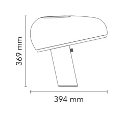 Lampe à poser, Snoopy, orange, marbre blanc, Ø39,4cm, H36,9cm - Flos