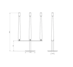 Lampe à poser, Sorrento 3X, blanc, gris, LED, dim, 2700K, 570 lm, L29cm, H45,5cm - Nemo Lighting