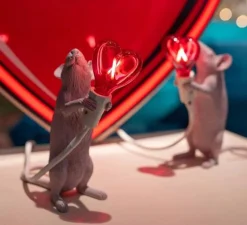 Lampe à poser, Souris, Mouse Lamp Step Standing Love Edition, rose, L13,3cm, H14,5cm - Seletti