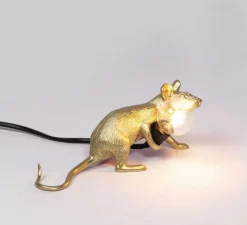 Lampe à poser, Souris, Mouse Lamp Lop Lying Down, or, L21cm, H8,1cm - Seletti