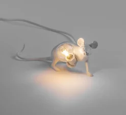 Lampe à poser, Souris, Mouse Lamp Lop Lying Down, blanc, L21cm, H8,1cm - Seletti