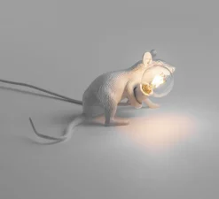 Lampe à poser, Souris, Mouse Lamp Lop Lying Down, blanc, L21cm, H8,1cm - Seletti