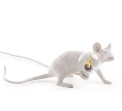 Lampe à poser, Souris, Mouse Lamp Lop Lying Down, blanc, L21cm, H8,1cm - Seletti