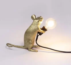 Lampe à poser, Souris, Mouse Lamp Mac Sitting, or, L15cm, H12,5cm - Seletti