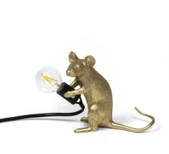 Lampe à poser, Souris, Mouse Lamp Mac Sitting, or, L15cm, H12,5cm - Seletti