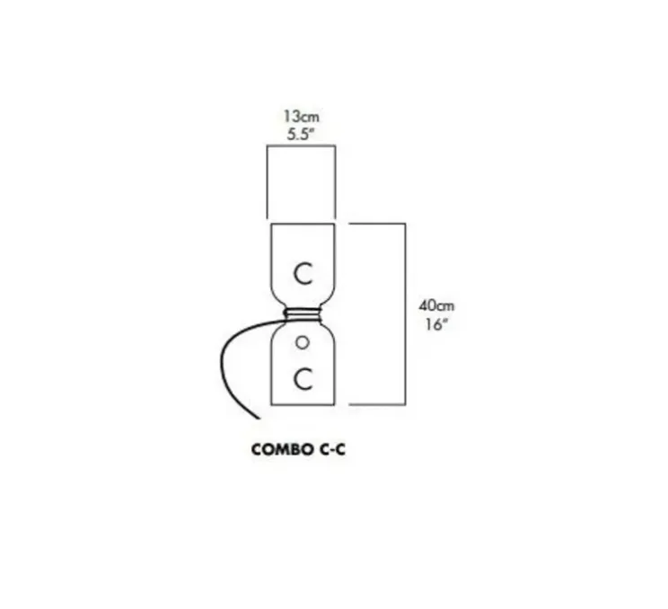 Lampe à poser, Spotlight Volumes, C/C, marron sauge, Ø13cm, H40cm - A-N-D