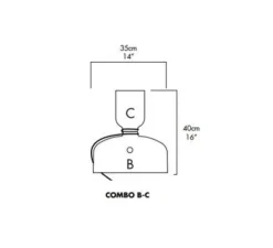 Lampe à poser, Spotlight Volumes, B/C, marron sauge, Ø35cm, H40cm - A-N-D