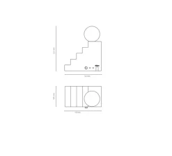 Lampe à poser, Stair, Jaune, L18,7cm, H22,5cm - Oblure