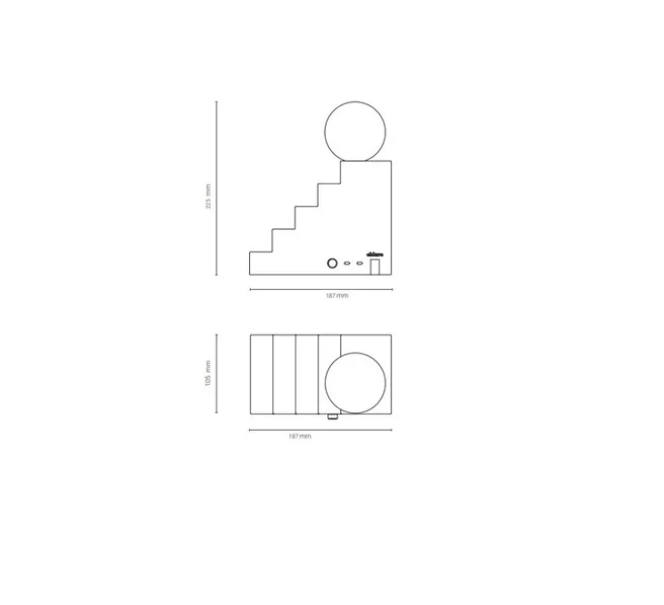 Lampe à poser, Stair, Jaune, L18,7cm, H22,5cm - Oblure