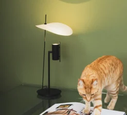 Lampe à poser, Stilla, noir et blanc, LED, dim, 2700K, 1500 lm, Ø25cm, H50cm - OliveLab