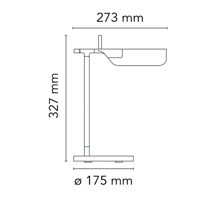 Lampe à poser, Tab, noir, LED, 2700K, 347lm, L27,3cm, H32,7cm - Flos