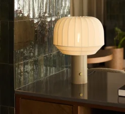 Lampe à poser, Table, Tradition, Gris, beige, Ø37cm, H49cm - Northern