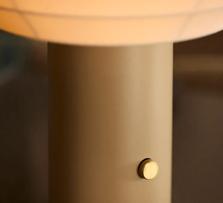 Lampe à poser, Table, Tradition, Gris, beige, Ø37cm, H49cm - Northern