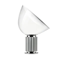 Lampe à poser, Taccia PMMA, argent anodisé, LED, 2700K, 1400lm, Ø49,5cm, H64,5cm - Flos