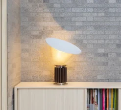 Lampe à poser, Taccia Small Verre, bronze anodisé, LED, 2700K, 800lm, Ø37,3cm, H48,5cm - Flos