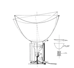 Lampe à poser, Taccia Small Verre, argent anodisé, LED, 2700K, 800lm, Ø37,3cm, H48,5cm - Flos