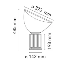 Lampe à poser, Taccia Small Verre, argent anodisé, LED, 2700K, 800lm, Ø37,3cm, H48,5cm - Flos