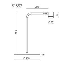 Lampe à poser, Tea, S1337, gris métallique, marbre marron, LED, dim, 2700K, 600 lm, L25cm, H39,5cm - Aromas del Campo