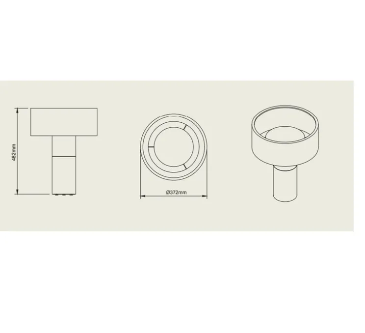 Lampe à poser, Terra Big, blanc/lignes, chocolat/lignes, rouge/lignes, IP44, LED, dim, 2700K, 1000 lm, Ø37,2cm, H48,2cm - Pott