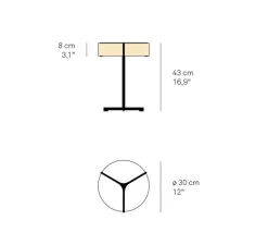 Lampe à poser, Thesis, ivoire, métal finition noir mat, LED, 3000K, 1930lm, Ø30cm, H43cm - LZF