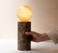 Lampe à poser, Tivoli, marron, Ø12cm, H33cm - It's about Romi