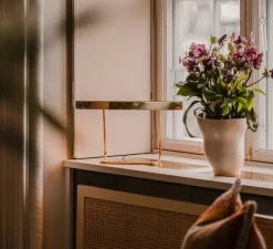 Lampe à poser, T-Model, laiton poli, LED, dim, 2700K, 1185 lm, L50cm, H30cm - Anour