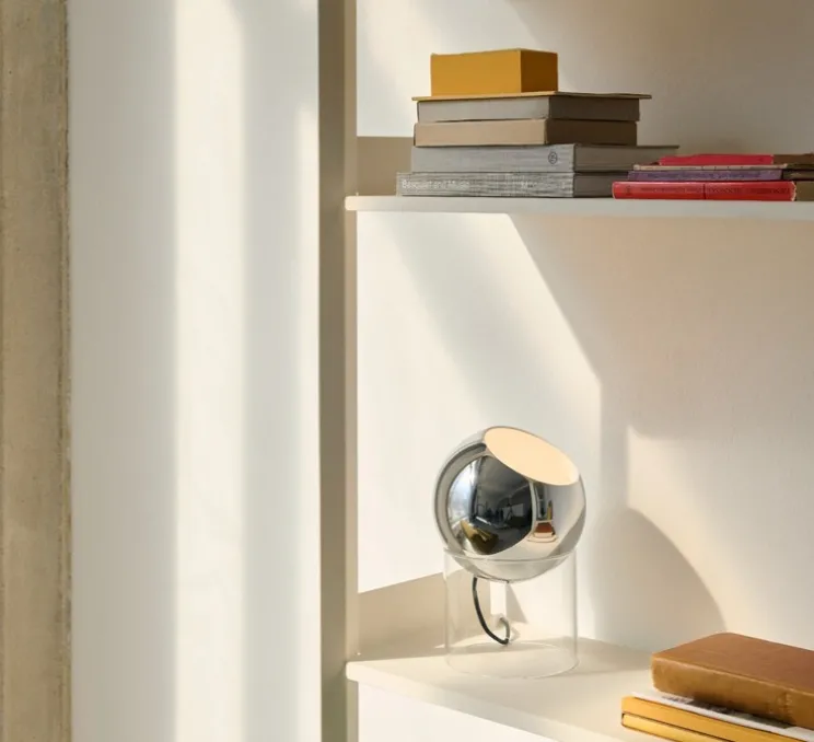 Lampe à poser, Topan VP13, plaqué chrome, Ø21cm, H31,5cm - Andtradition