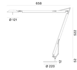 Lampe à poser, Torino, blanc, LED, dim, 2700K, 947 lm, L79,4cm, H88,9cm - Stilnovo
