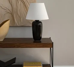 Lampe à poser, Torso 57, noir, abat-jour blanc cassé, Ø57cm, H35cm - Audo Copenhagen