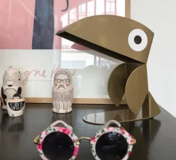 Lampe à poser, Toucan, doré, L21cm, H23cm - Bleu Carmin Design