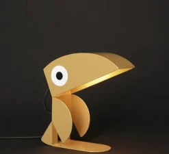 Lampe à poser, Toucan, doré, L21cm, H23cm - Bleu Carmin Design