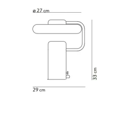 Lampe à poser, Tratto, laiton, LED, dim, 2700K, 1450 lm, L27cm, H33cm - KDLN