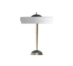 Lampe à poser, Trave, laiton, marbre guatemala, Ø30cm, H39cm - Bert Frank