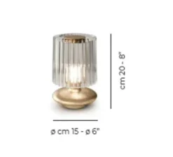 Lampe à poser, Tread LT, cristal transparent, Ø15cm, H20cm - Vistosi