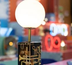 Lampe à poser, Trumpets, noir, doré, Ø13,5cm, H70cm - Seletti